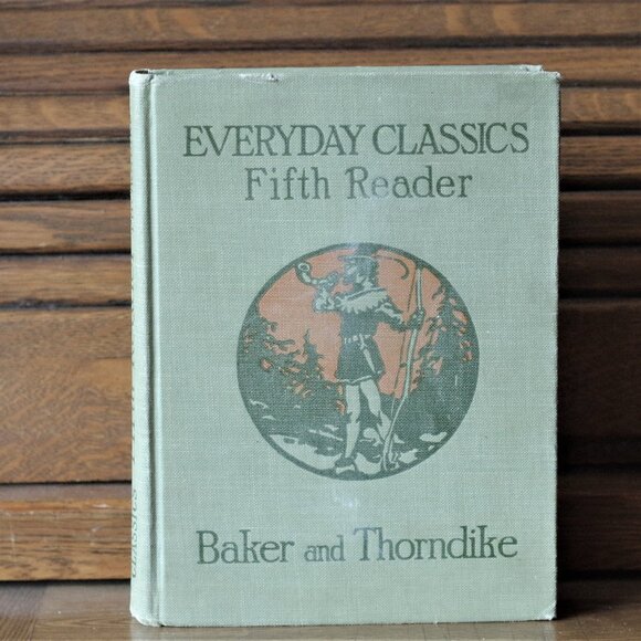 Antique School Reader, Everyday Classics Fifth Reader, Baker and Thorndike 1928 - Picture 1 of 9